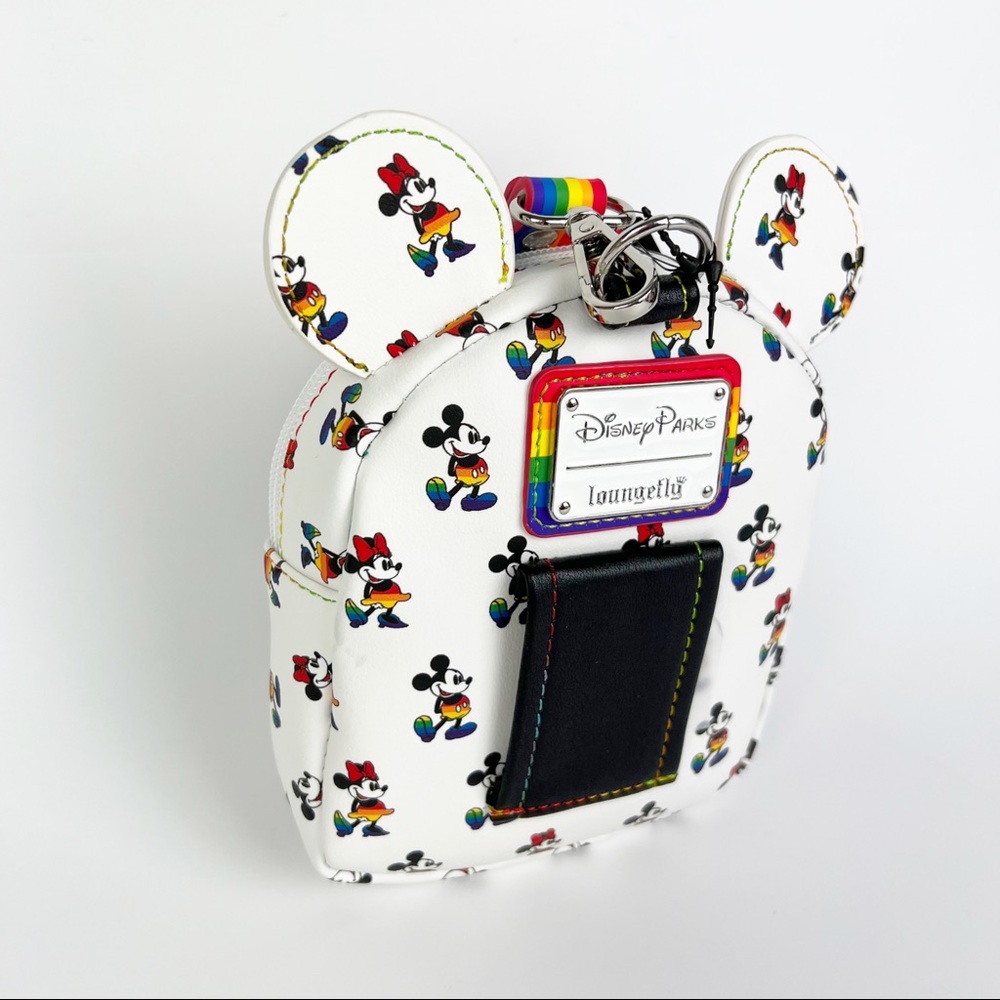 Disney Parks Loungefly Mickey Minnie Mouse Rainbow Pride Mini Backpack Wristlet - Picture 8 of 11